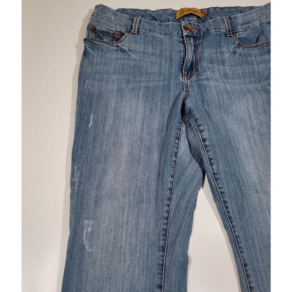 7 For All Mankind Thali Cut Gold Stitch Low Rise Denim Jeans 20 - Picture 4 of 16